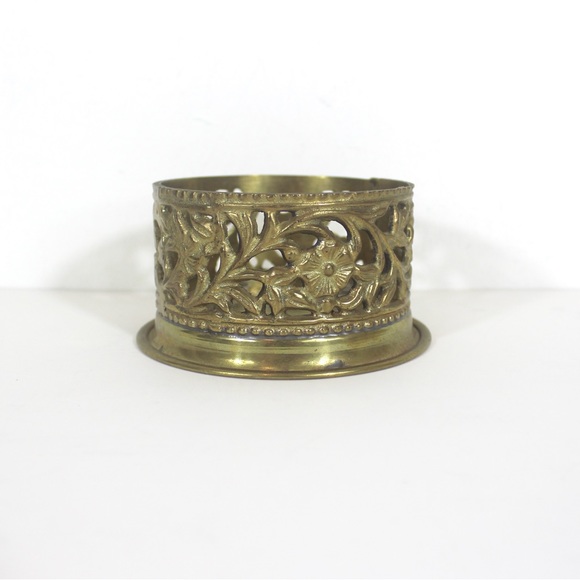 Vintage Brass Wine Coaster, Bottle Holder or Pillar Candle Holder - Picture 2 of 7